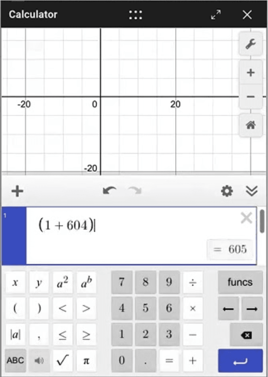 Exam environment with calculator and graphing tools.